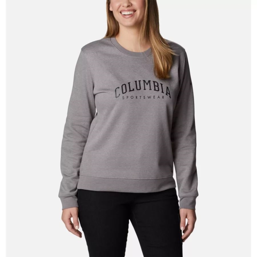 コロンビア レディース コロンビア トレック グラフィック クルー スウェットシャツ ライトグレー ヘザー/csc カレッジエイト