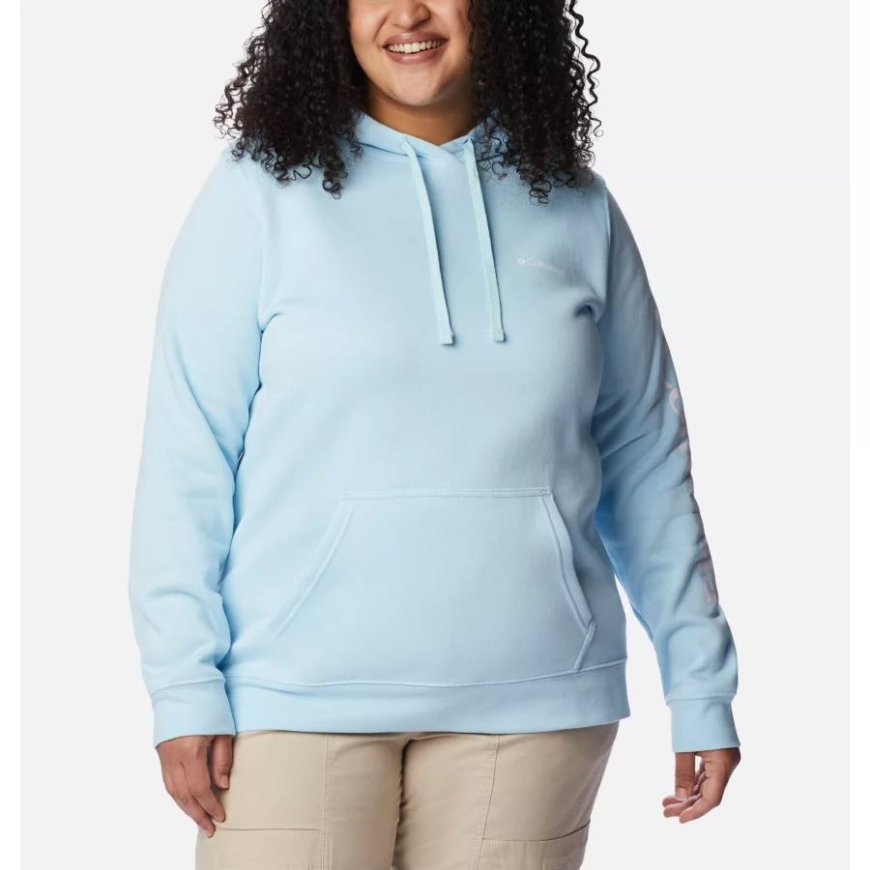 コロンビア レディース コロンビア トレック グラフィック パーカー プラスサイズ スプリング ブルー/ホワイト ロゴ