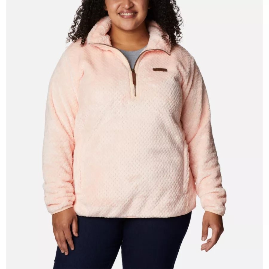 コロンビア レディース ファイヤー サイド クォーター ジップ シェルパ フリース プラス サイズ ピーチ ブロッサム