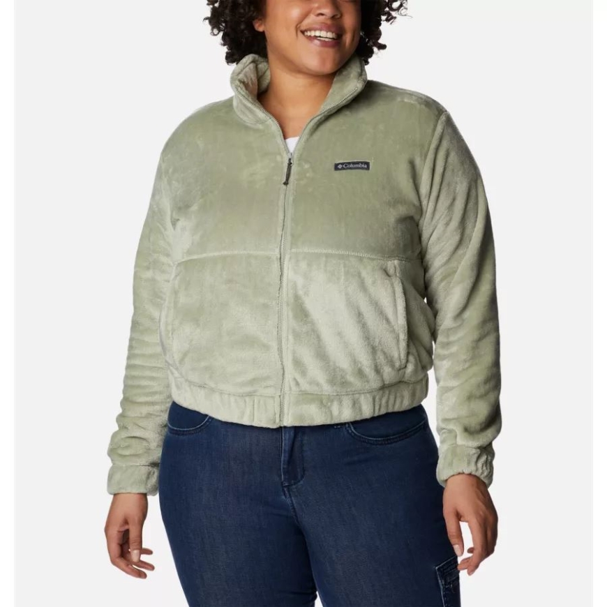 コロンビア レディース ファイヤーサイド フルジップ ジャケット プラスサイズ サファリ