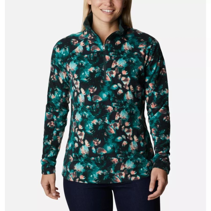 コロンビア レディース グレイシャル Iv プリント ハーフジップ プルオーバー スプルース ソラリゼーション プリント