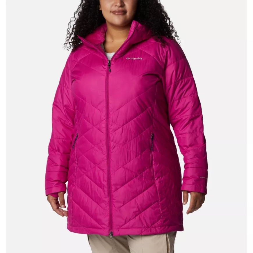 コロンビア レディース ヘブンリー ロング フード付きジャケット プラス サイズ ワイルド フクシア