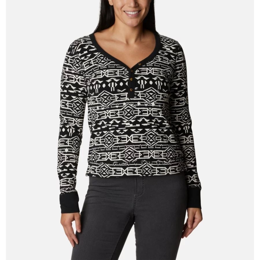 コロンビア レディース ヒイラギ ハイダウェイ 長袖 シャツ ブラック 80年代 ストライプ