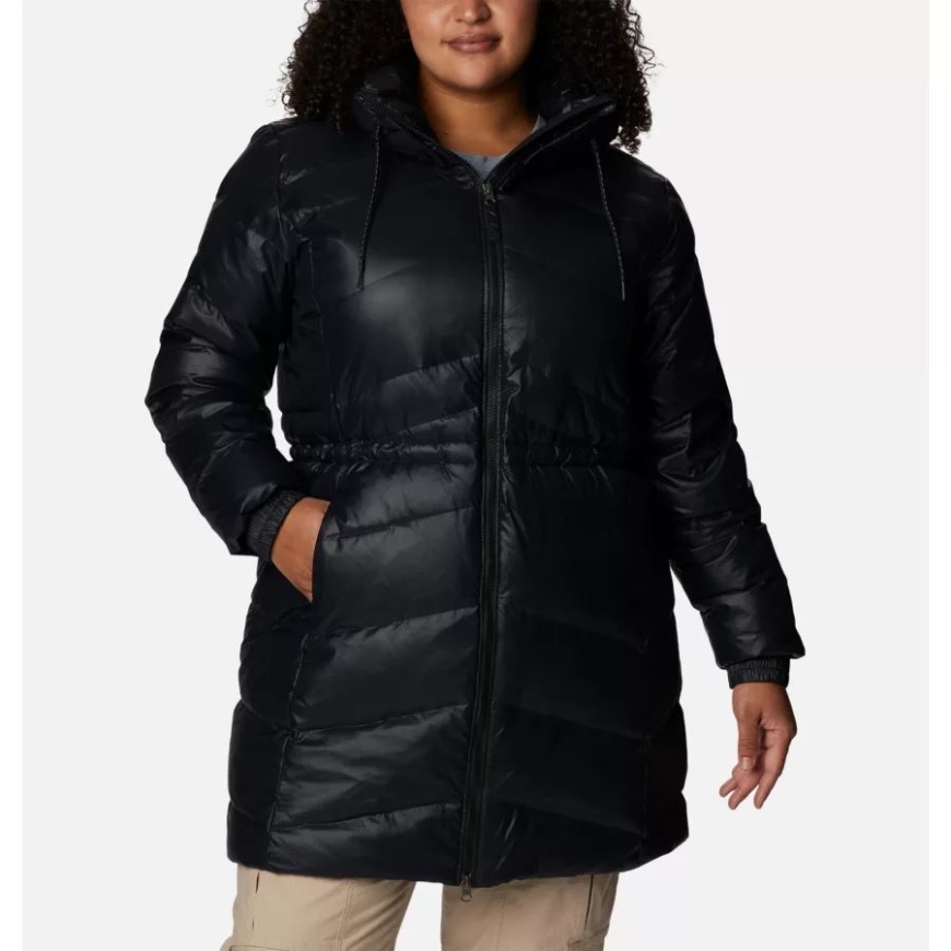 コロンビア レディース アイシー ハイツ II ダウン ミッド ジャケット プラス サイズ ブラック ガンメタル