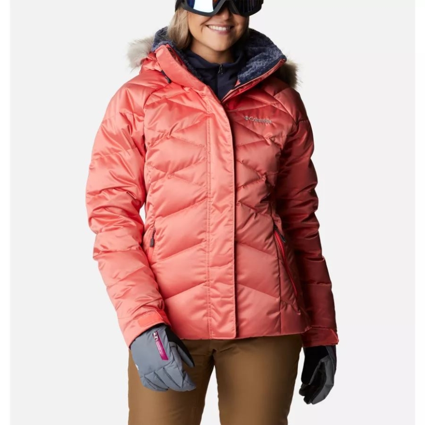 コロンビア レディース レイ ダウン II ウォータープルーフ ダウン スキー ジャケット ネオン サンライズ