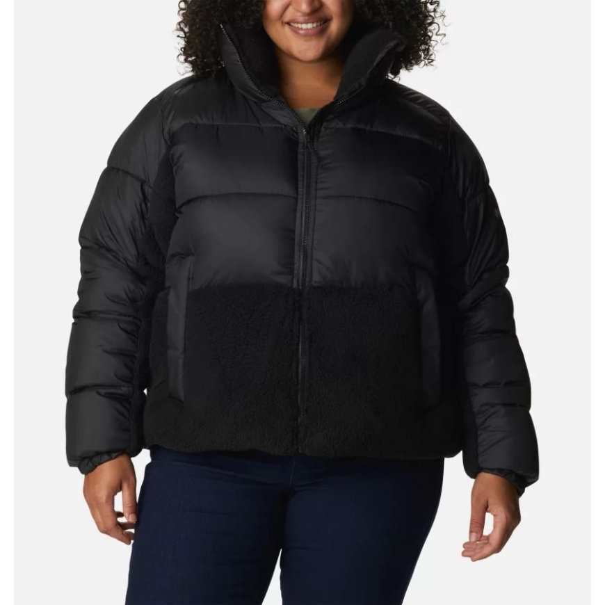 コロンビア レディース リードベター ポイント シェルパ ハイブリッド ジャケット プラスサイズ ブラック