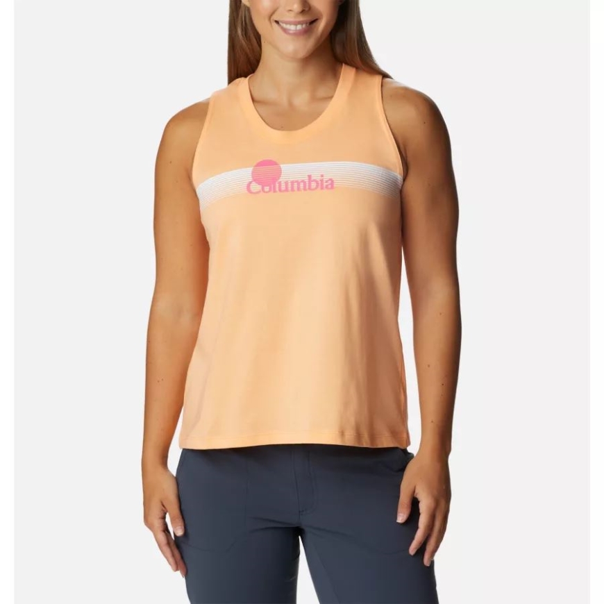 コロンビア レディース ノース カスケード タンク ピーチ/逆ブランド グラフィック