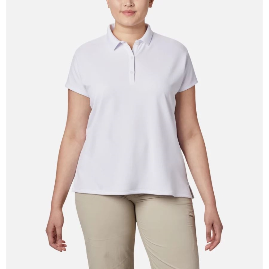 コロンビア レディース PFG イニスフリー 半袖ポロシャツ プラスサイズ ホワイト