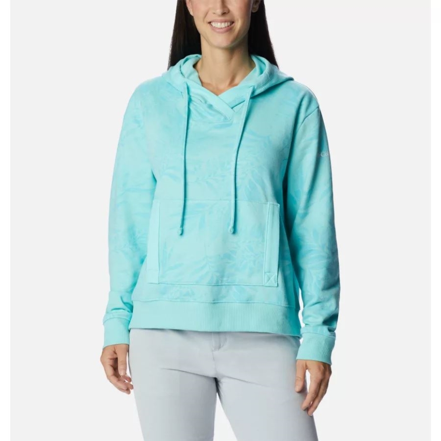 コロンビア レディース Pfg スラック ウォーター フレンチ テリー​​ パーカー ガルフ ストリーム/パルメット プリント