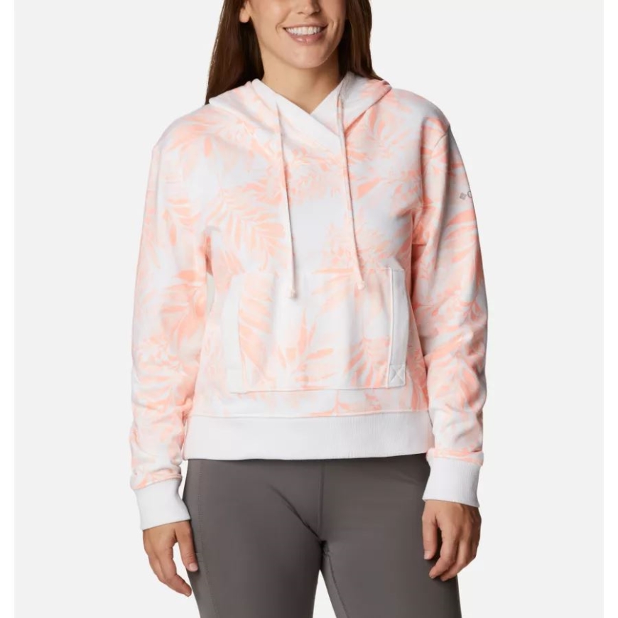 コロンビア レディース Pfg スラック ウォーター フレンチ テリー​​ パーカー ティキ ピンク/パルメット プリント