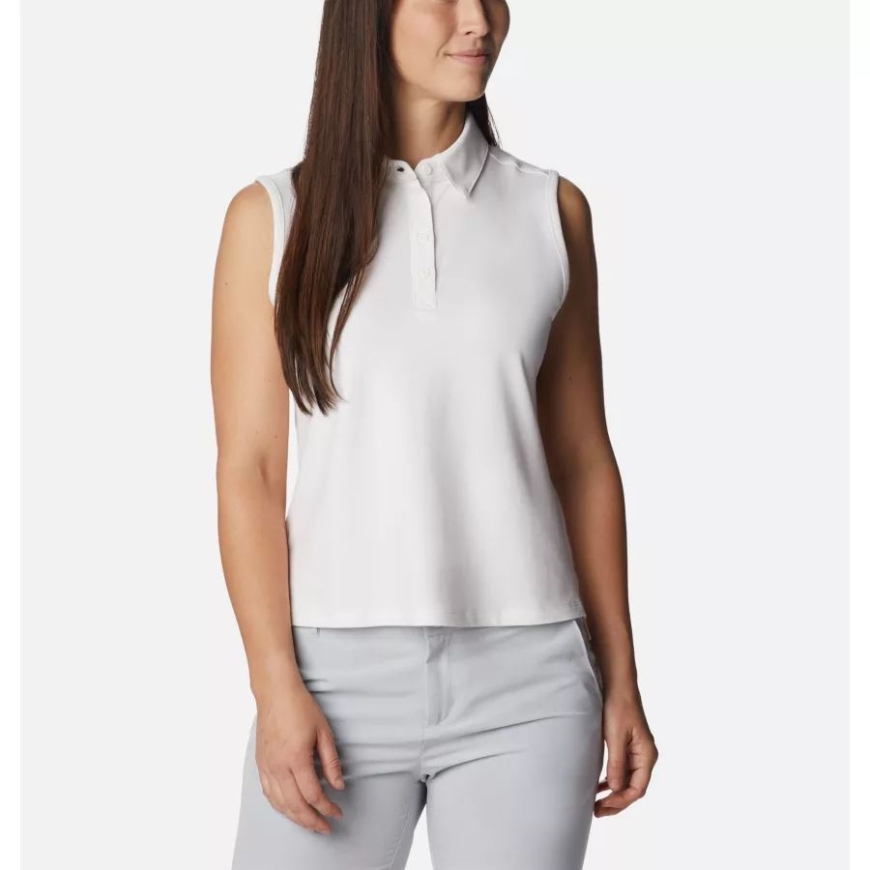 コロンビア レディース PFG サン ドリフター ノースリーブ ポロ ホワイト