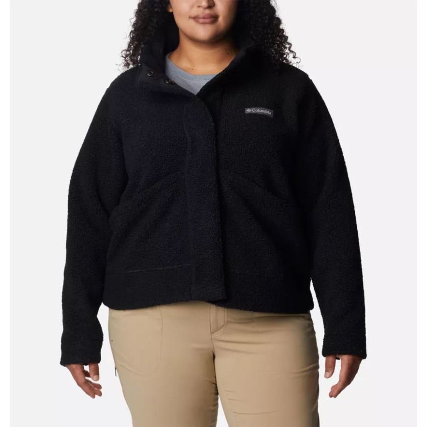 コロンビア レディース パノラマ スナップ フリース ジャケット プラスサイズ ブラック
