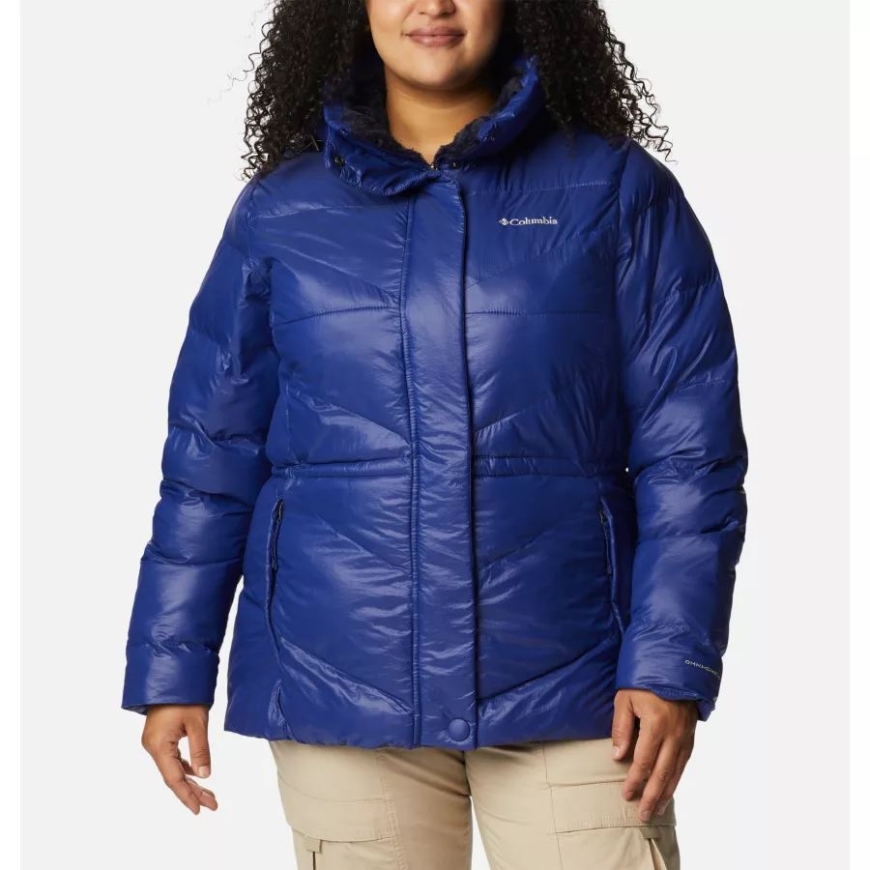 コロンビア レディース ピーク トゥ パーク II 断熱フード付きジャケット プラスサイズ ダークサファイア ガンメタル
