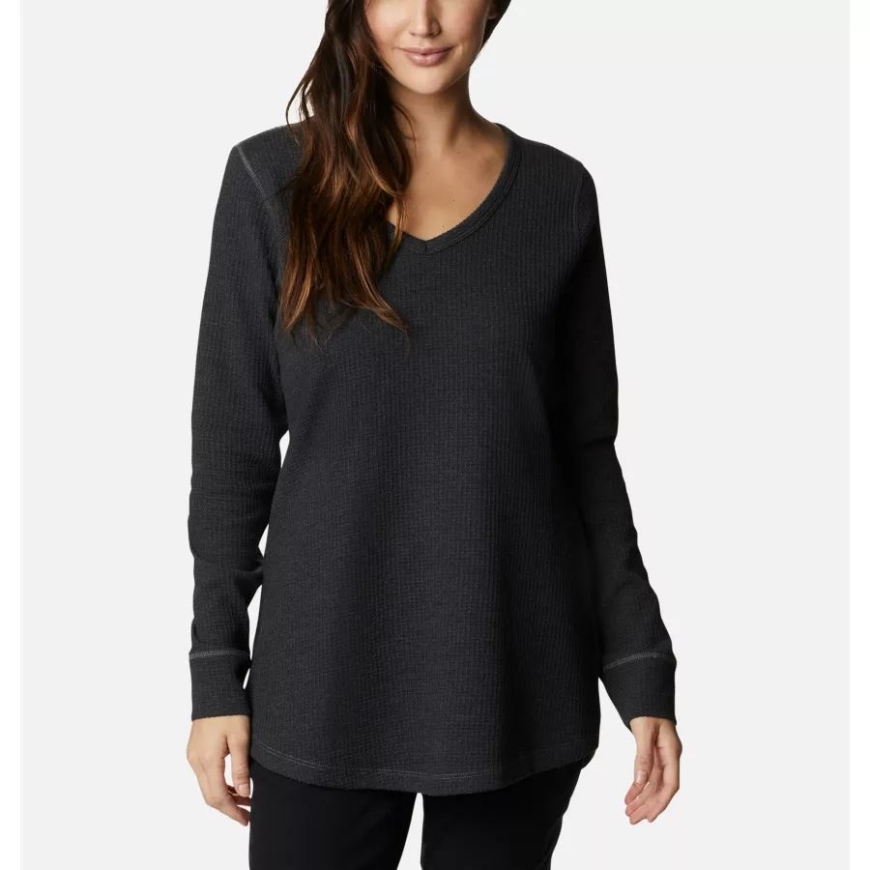 コロンビア レディース パイン ピーク ロング スリーブ サーマル チュニック ブラック ヘザー