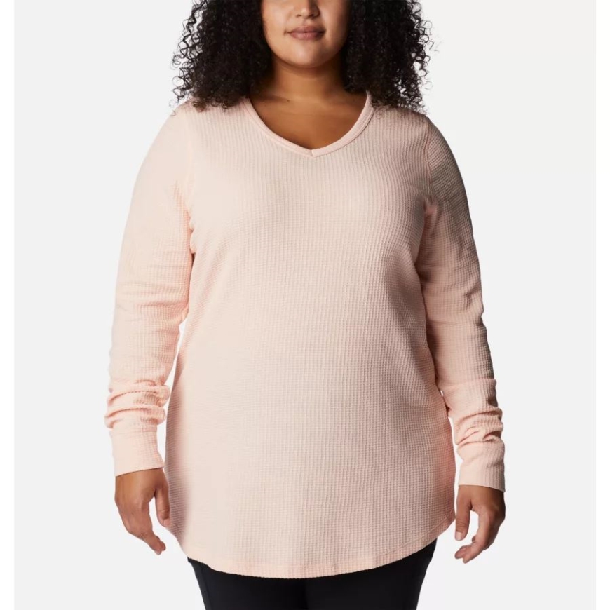 コロンビア レディース パインピーク 長袖 サーマルチュニック プラスサイズ ピーチブロッサム ヘザー