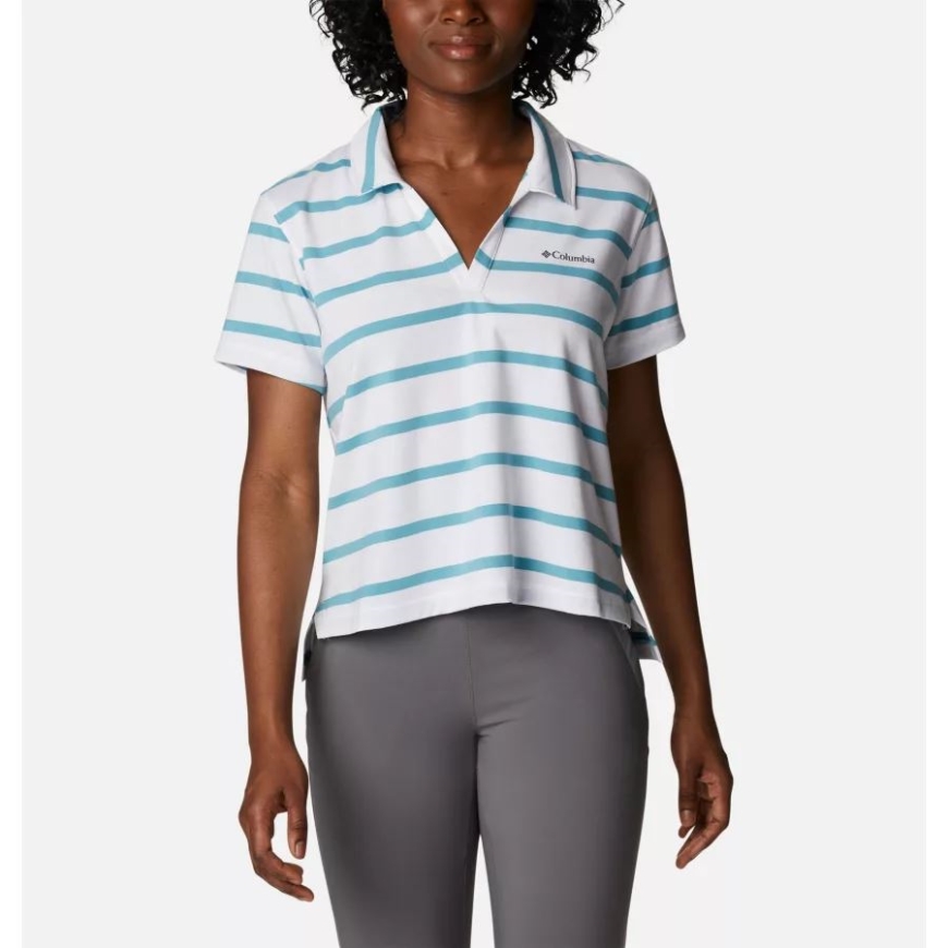 コロンビア レディース サン トレック ポロ 海 波 サンライズ ストライプ