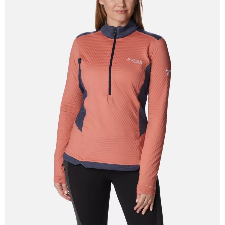 コロンビア レディース タイタン パス ヘリックス クォーター ジップ プルオーバー ダークコーラル/ノクターナル
