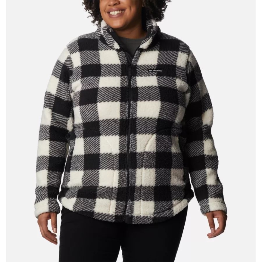 コロンビア レディース ウエスト ベンド フルジップ フリース ジャケット プラス サイズ チョーク チェック プリント