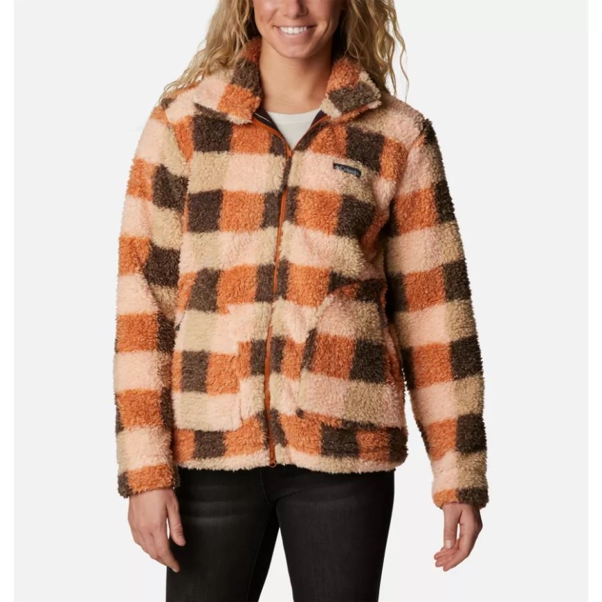 コロンビア レディース ウィンター パス シェルパ ジャケット ウォーム コッパー チェック マルチ