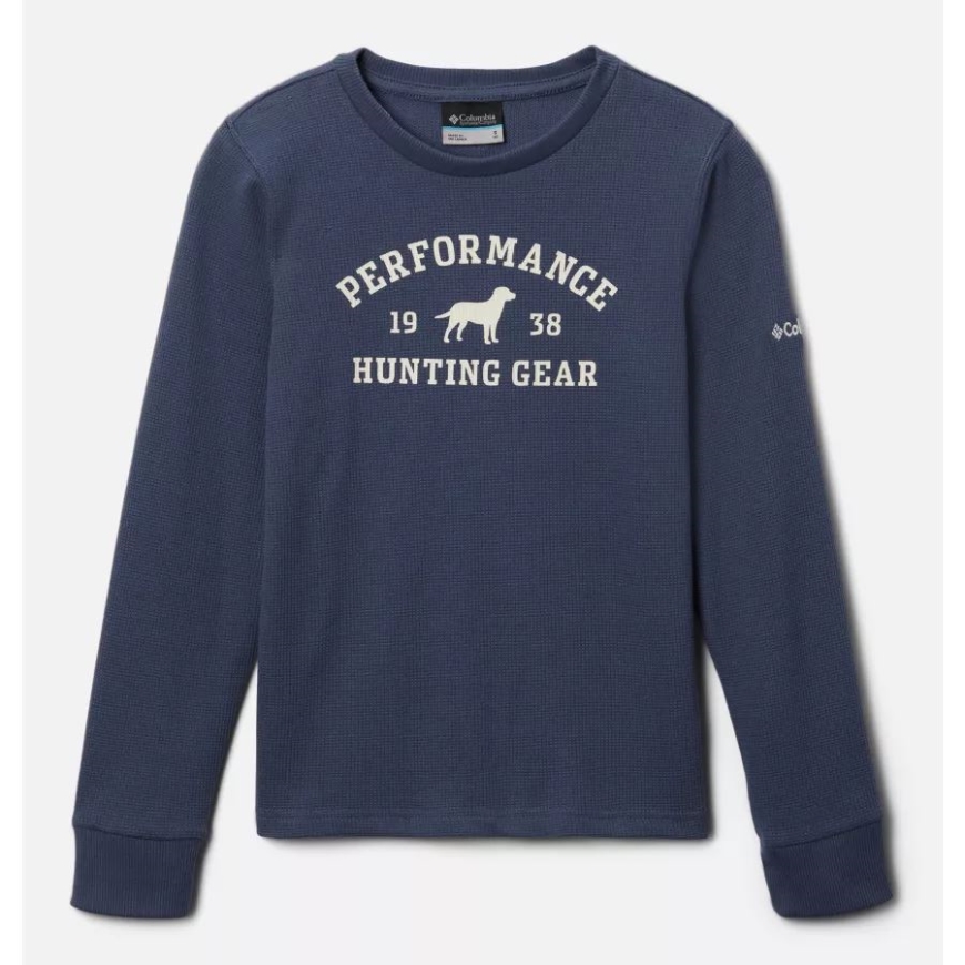 コロンビア ジンク/チョーク ボーイズ Phg ラフテイル ユニバーシティ ワッフル 長袖シャツ