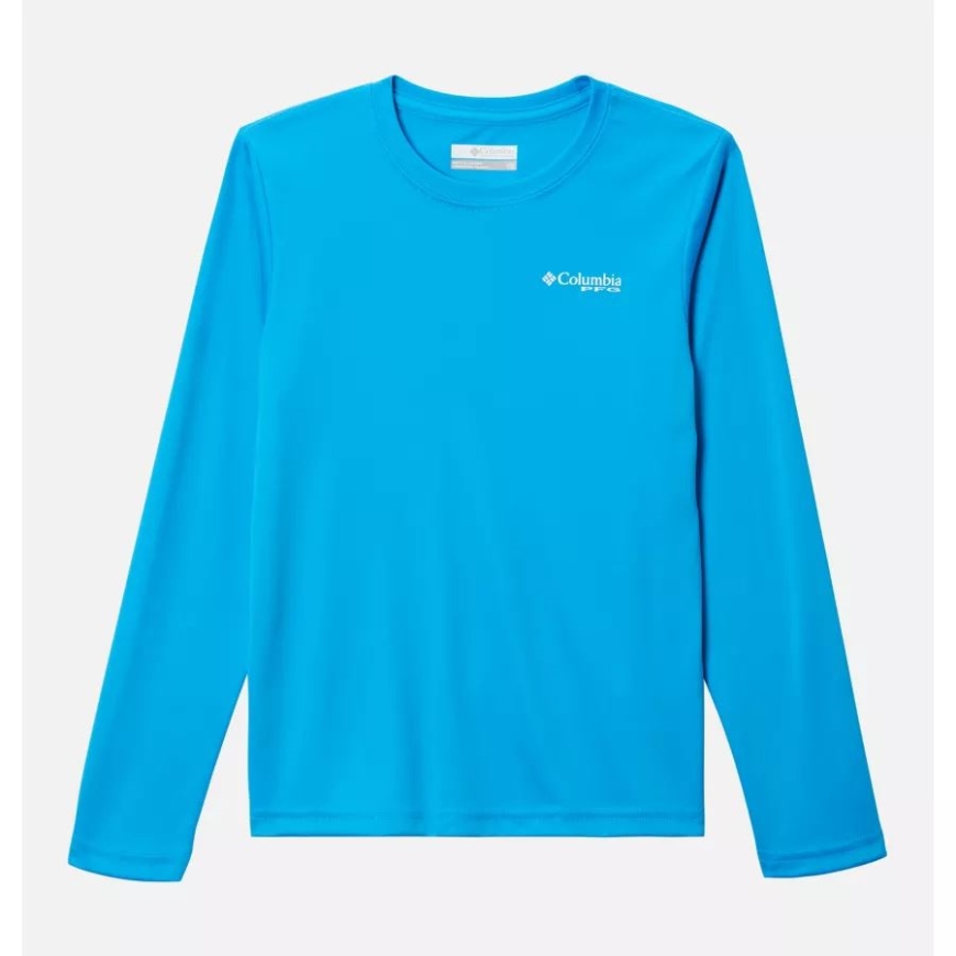 コンパス ブルー/ホワイト ボーイズ PFG ターミナルタックル フィッシュフラッグ 長袖シャツ コロンビア