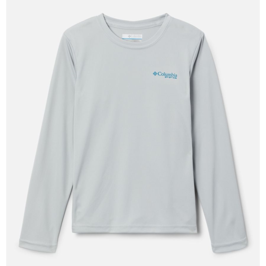 クール グレー/ディープ マリン - ベース ボーイズ PFG ターミナル タックル ユニバーシティ ロング スリーブ シャツ コロンビア