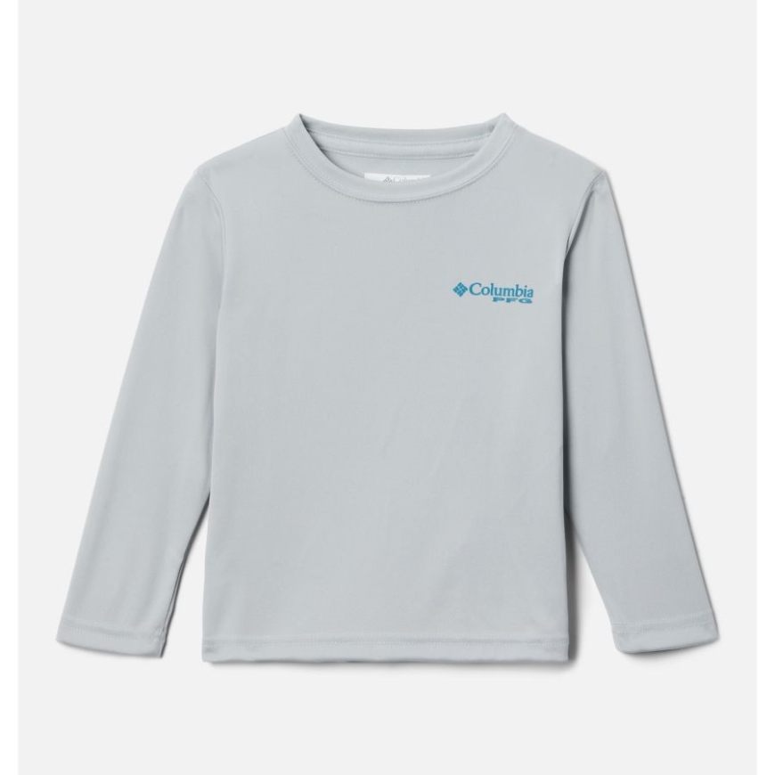 クール グレー/ディープ マリン - ベース ボーイズ 幼児 PFG ターミナル タックル ユニバーシティ ロング スリーブ シャツ コロンビア