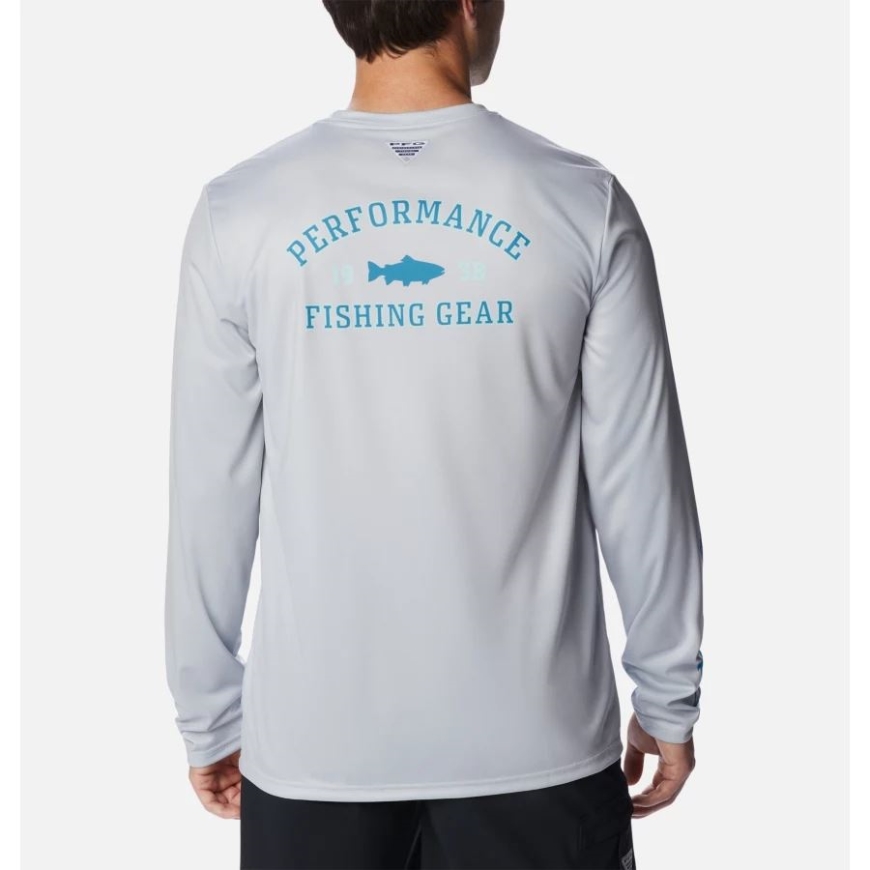 クール グレー/ディープ マリン トラウト コロンビア メンズ Pfg ターミナル タックル ユニバーシティ ロング スリーブ シャツ