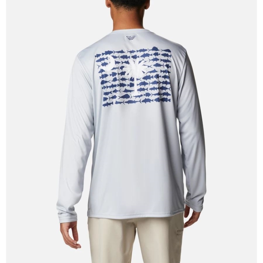 クール グレー/サウスカロライナ フィッシュ コロンビア メンズ ターミナル タックル PFG フィッシュ フラッグ 長袖シャツ