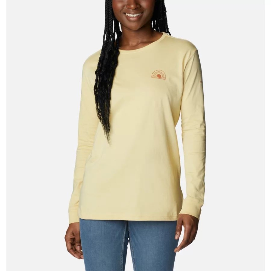 コーンストーク/サン トレック トレイルズ コロンビア レディース ノース カスケード バック グラフィック ロングスリーブ Tシャツ