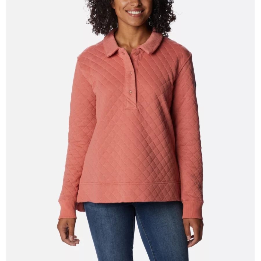 ダークコーラル レディース コロンビア ロッジ キルティング ポロ コロンビア