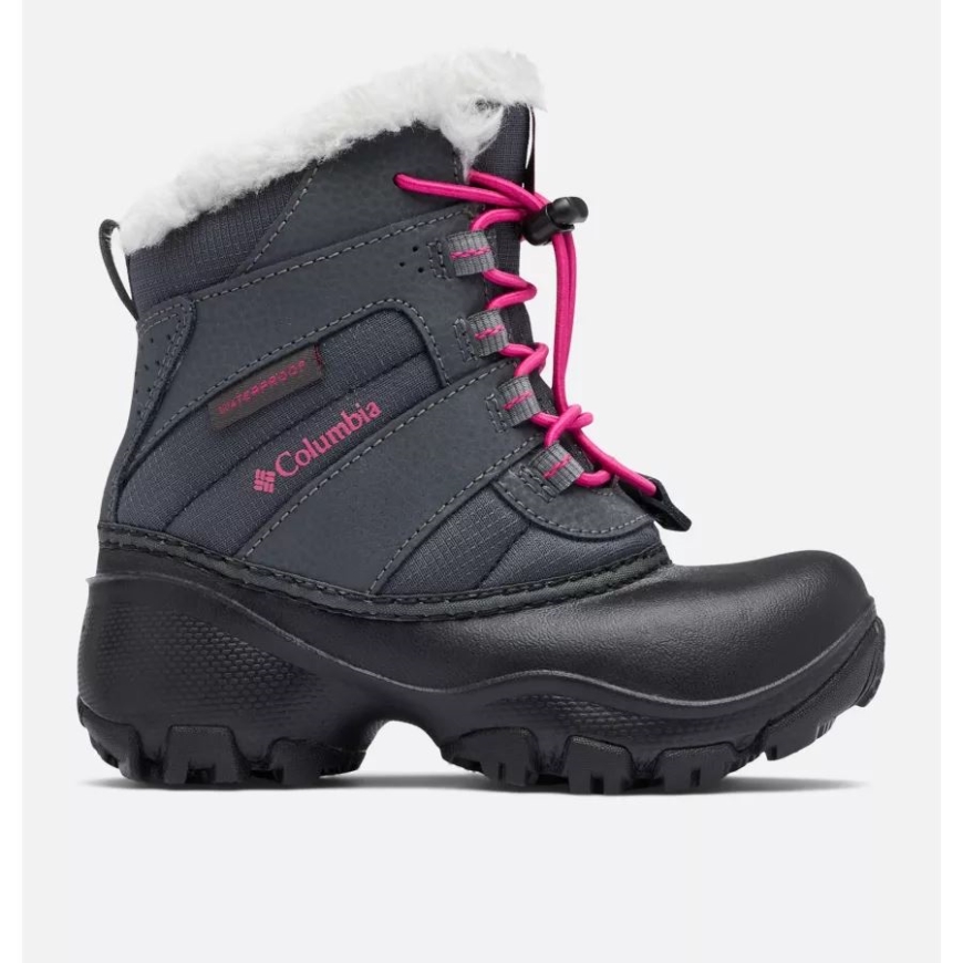 ダーク グレー/オート ピンク リトル キッズ ロープ トウ III ウォータープルーフ ブーツ コロンビア