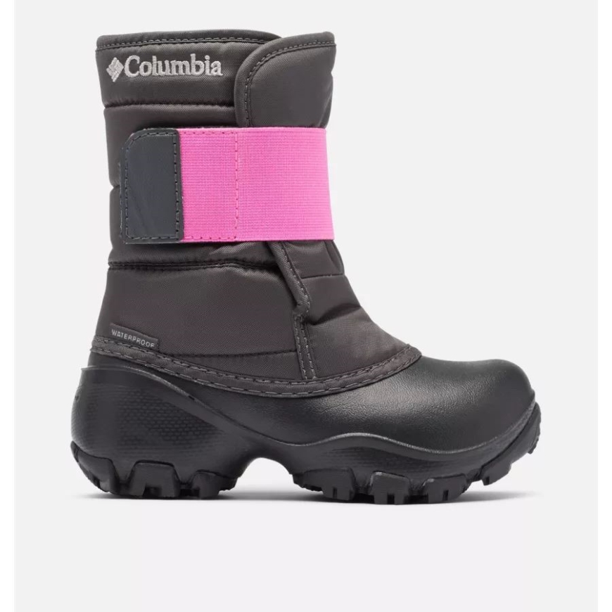 ダーク グレー/ピンク アイス コロンビア リトル キッズ ロープ トウ クルーザー ブーツ