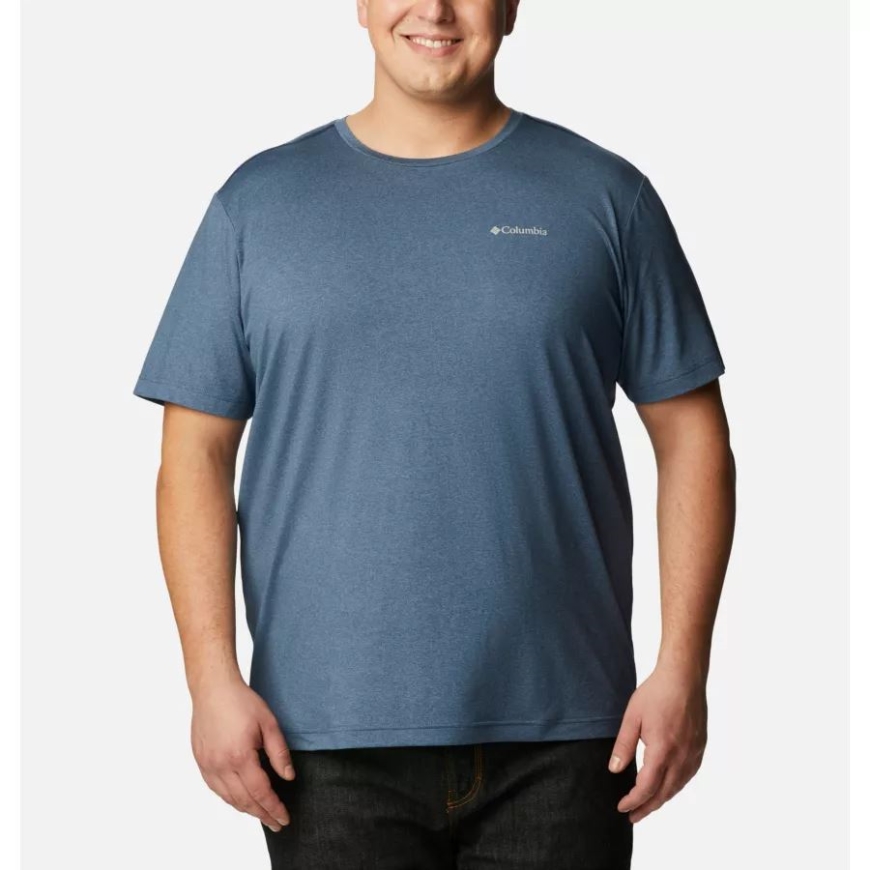 ダーク マウンテン ヘザー メンズ テック トレイル クルーネック シャツ ビッグ コロンビア