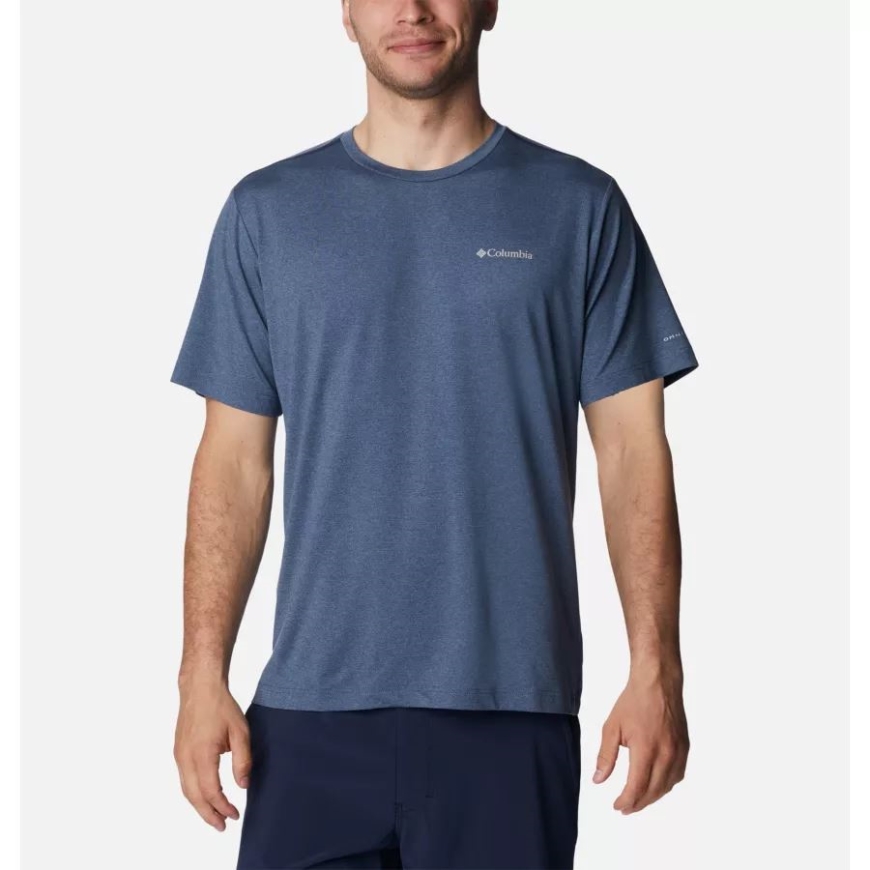 ダーク マウンテン ヘザー メンズ テック トレイル クルーネック シャツ コロンビア