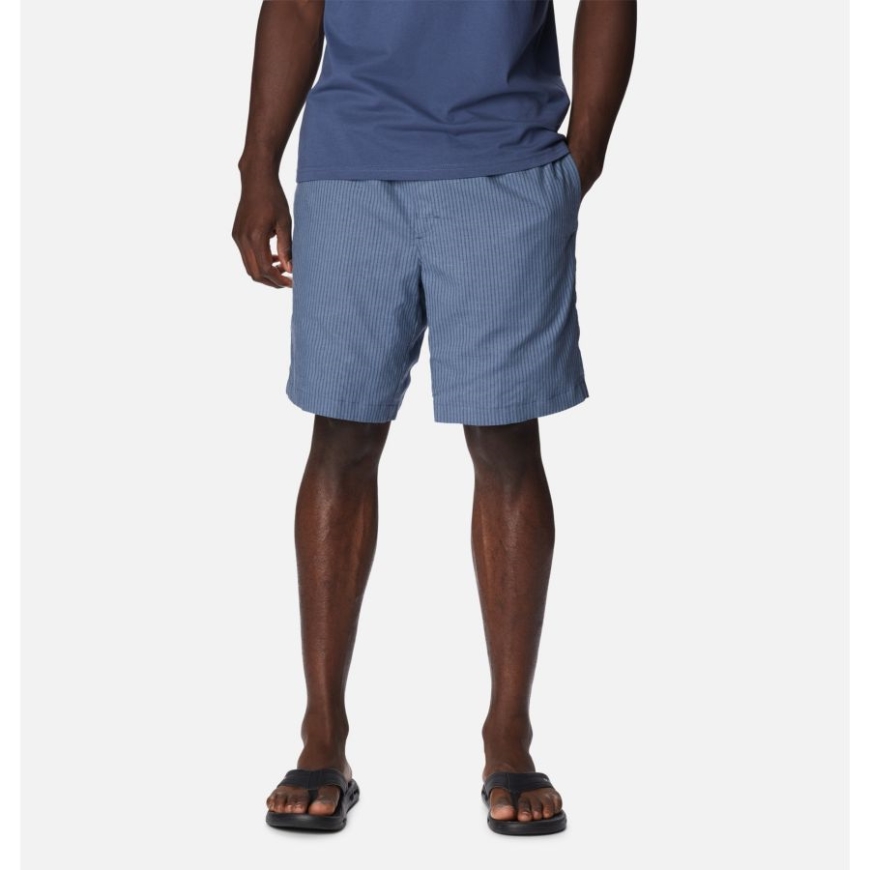 ダーク マウンテン オックスフォード ストライプ コロンビア メンズ セージ スプリングス リネン ショーツ