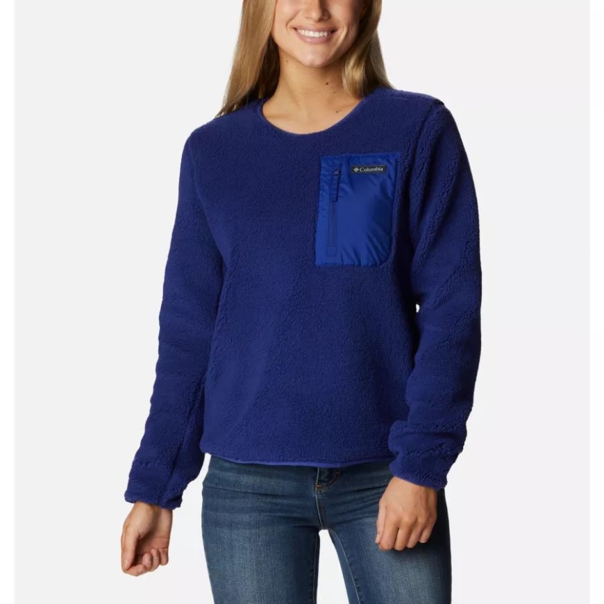 ダークサファイア レディース ウエストベンド シェルパ クルーネック プルオーバー コロンビア