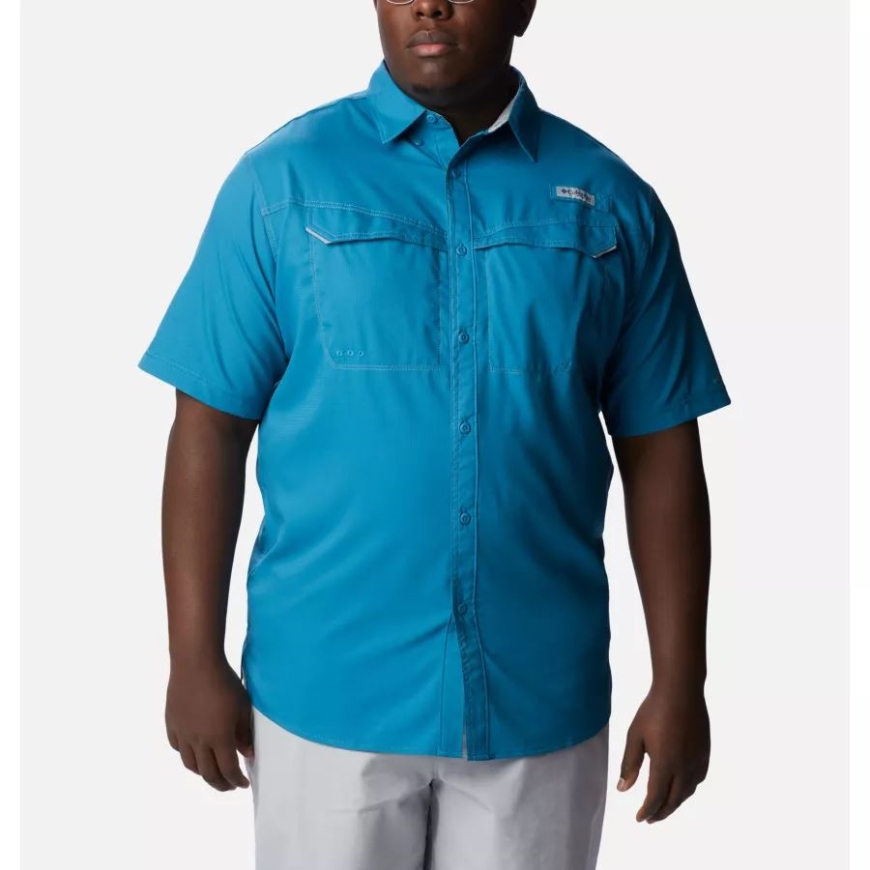 ディープ マリン メンズ PFG ロー ドラッグ オフショア ショート スリーブ シャツ ビッグ コロンビア