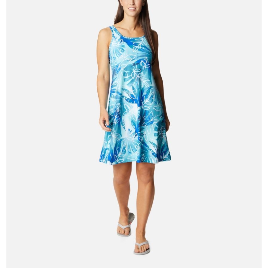 ディープ マリン/シェイディ コーブス プリント コロンビア レディース Pfg フリーザー Iii ドレス