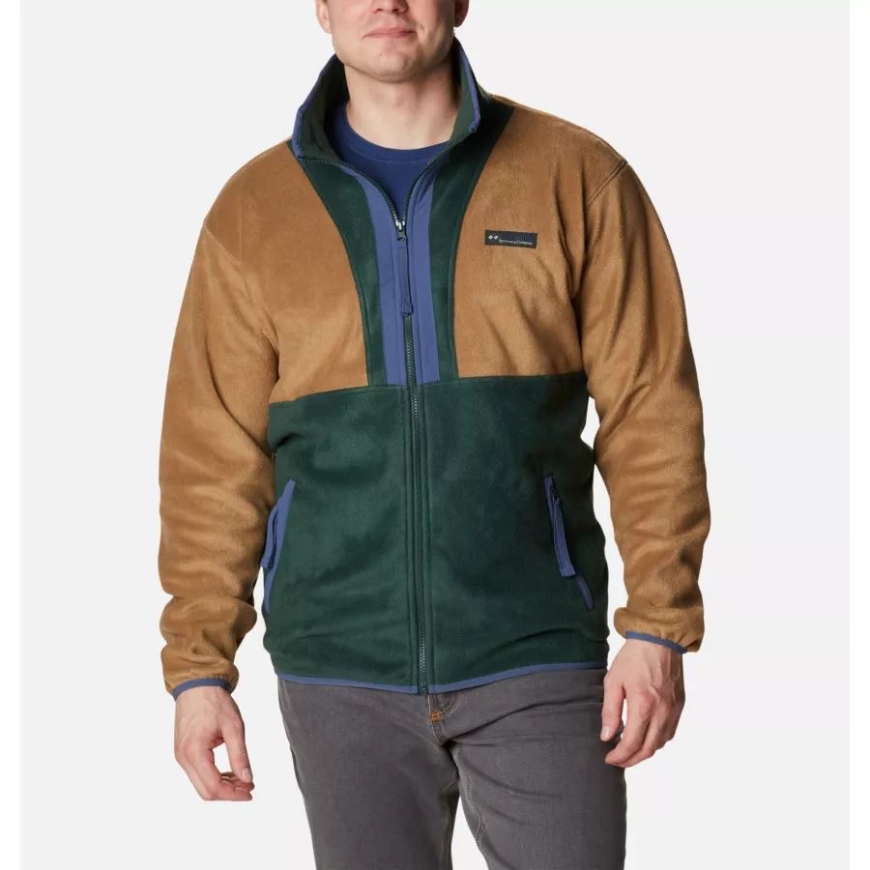 デルタ/スプルース/ダーク マウンテン メンズ バック ボウル フルジップ フリース ジャケット コロンビア