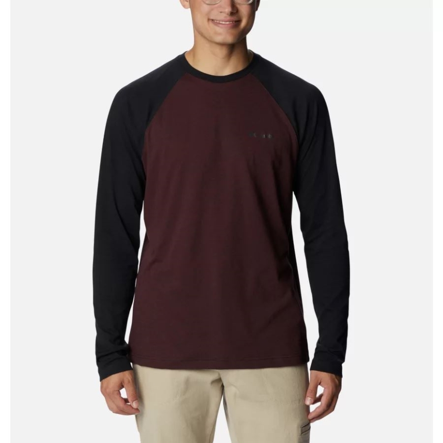 エルダーベリー ヘザー/ブラック メンズ シスルタウン ヒルズ ラグラン シャツ コロンビア