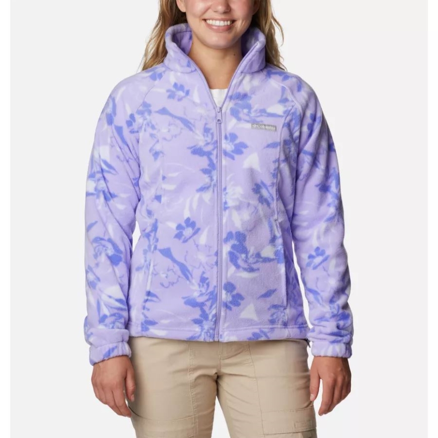 フロスト パープル/ポップ フローラ トナル レディース ベントン スプリングス プリント フルジップ フリース ジャケット コロンビア