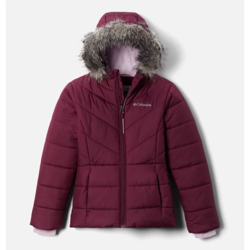 女の子のケイトリン クレスト冬パーカー コロンビア Marionberry