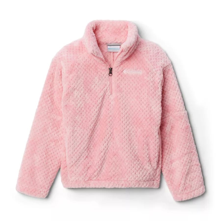 ガールズファイヤーサイドⅡハーフジップシェルパフリースピンクオーキッドコロンビア