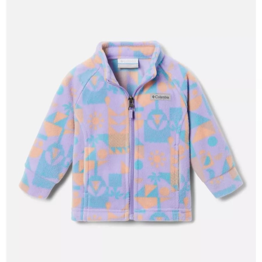 女の子の幼児ベントン スプリングス Ii プリント フリース ジャケットつや消しパープル クエスト コロンビア