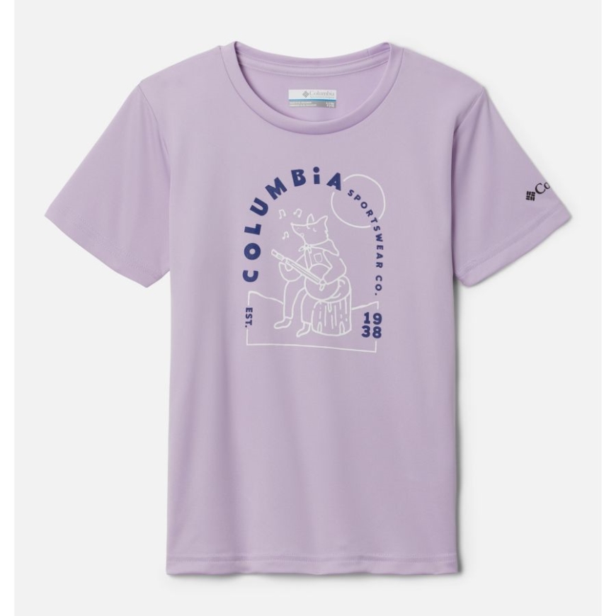 ガールズミラークリーク半袖グラフィックTシャツコロンビアモーニングミスト/キャンプチューンズグラフィック