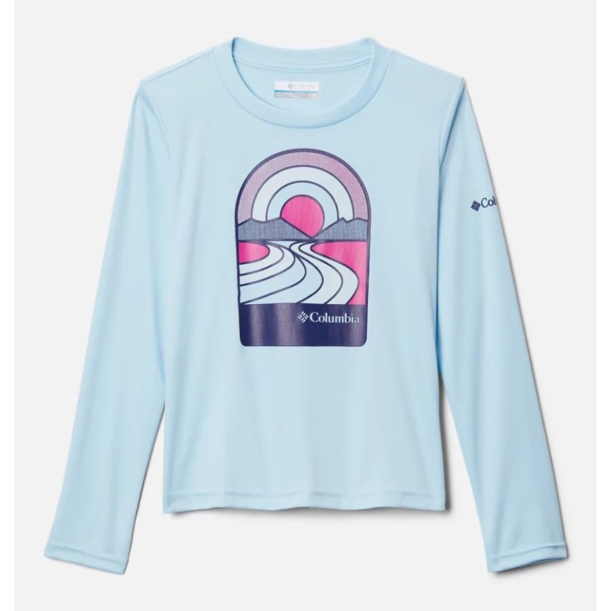 女子ミラーロック 長袖グラフィックシャツ コロンビア スプリングブルー/サントレック トレイルⅡ