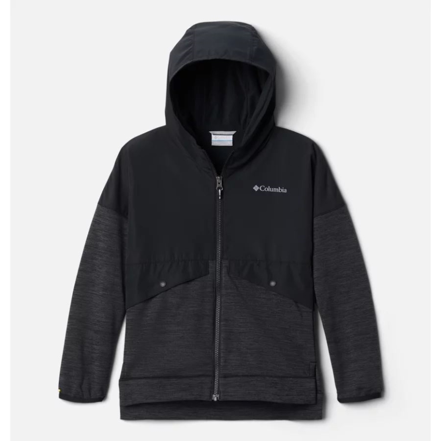 ガールズ アウトシールド ドライフリース フルジップ ジャケット コロンビア ブラック