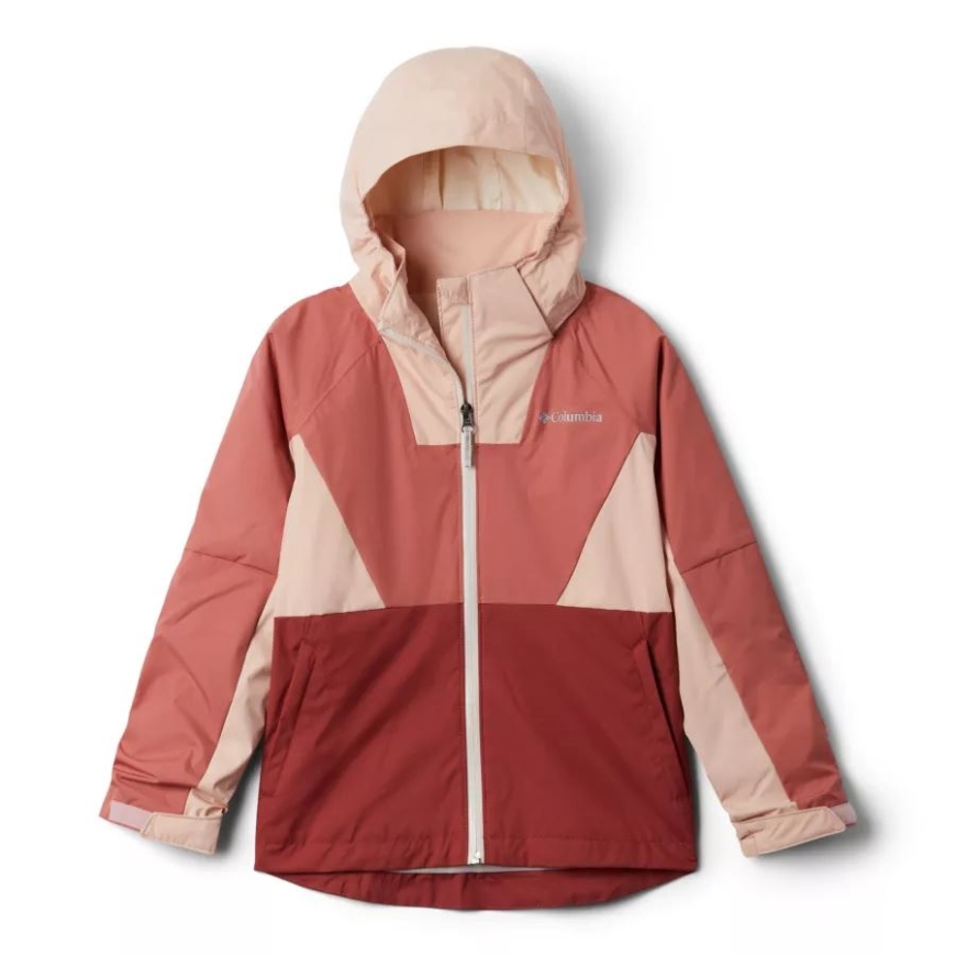ガールズ レインスケープ ジャケット コロンビア ダスティ クリムゾン/ダークコーラル
