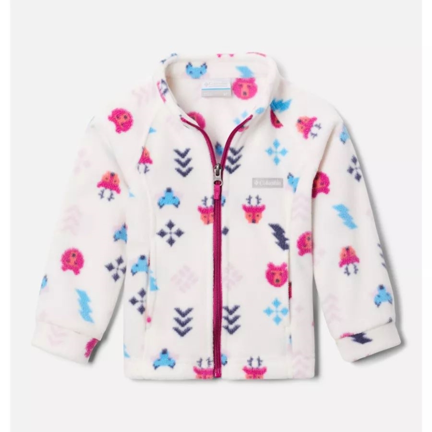 女の子用 幼児 ベントン スプリングス II プリント フリース ジャケット チョーク ウッドランズ コロンビア